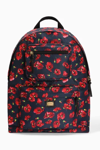 Poppy-Print Backpack in Nylon
