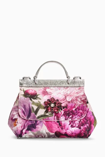 Sicily Floral-print Top Handle Bag