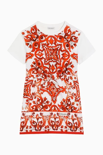 Majolica-print Jersey Dress