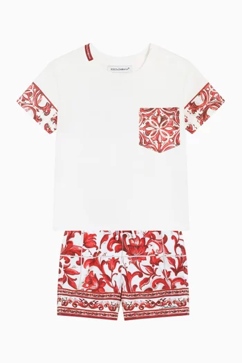 Majolica-print T-shirt in Cotton Jersey