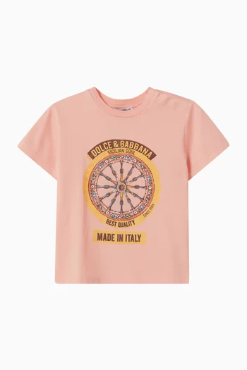 Cartwheel-print T-shirt in Cotton