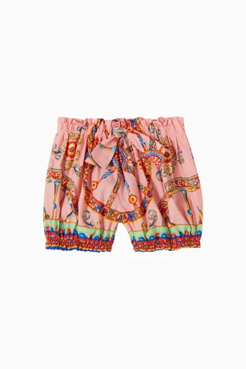 Carretto-Print Poplin Shorts
