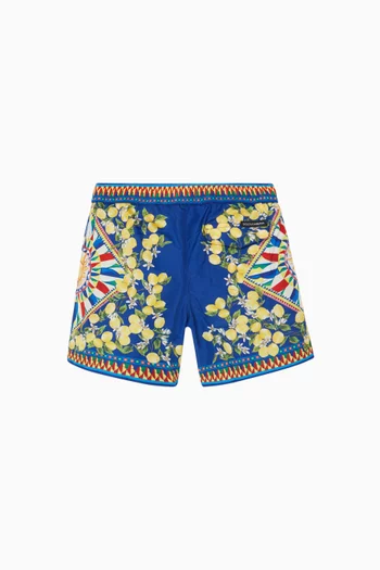 Carretto-print Swim Boxer Shorts in Nylon
