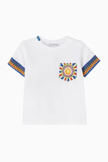 Carretto-print T-shirt in Cotton