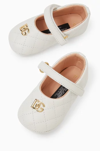 Logo Ballet Flats in Leather