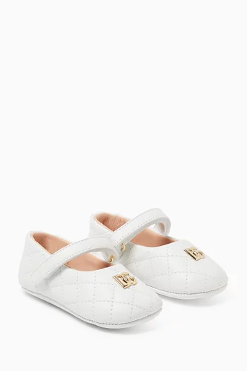 Logo Ballet Flats in Leather