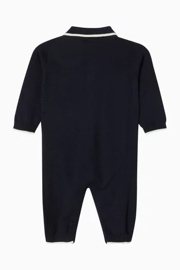 Logo-embroidered Collared Pyjama