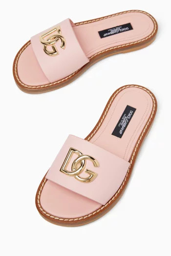 Slip-on Slides in Calf Leather