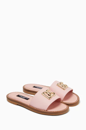 Slip-on Slides in Calf Leather