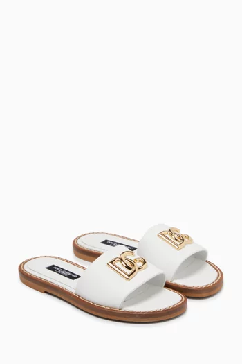 Slip-on Slides in Calf Leather
