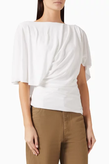 Fluted Asymmetric Top in Viscose-jersey