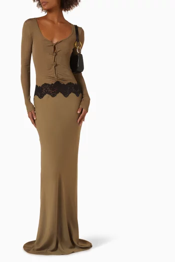 Open Twist Verner Scooped Maxi Dress