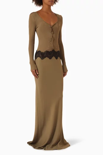 Open Twist Verner Scooped Maxi Dress