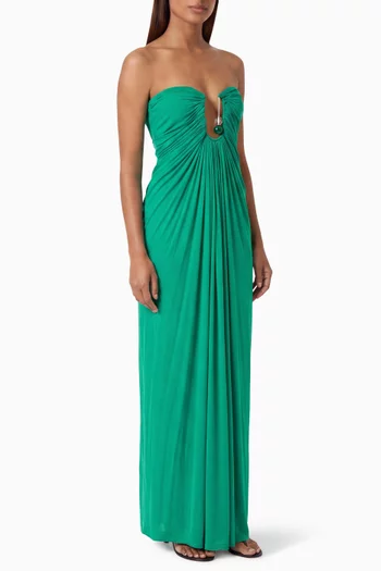 Helix Crystal Strapless Gown