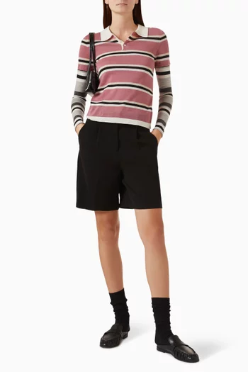 Striped Polo T-shirt in Knit