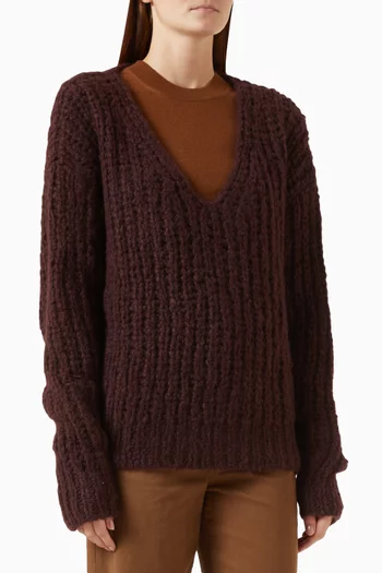 Hand-knit Vest Sweater Set