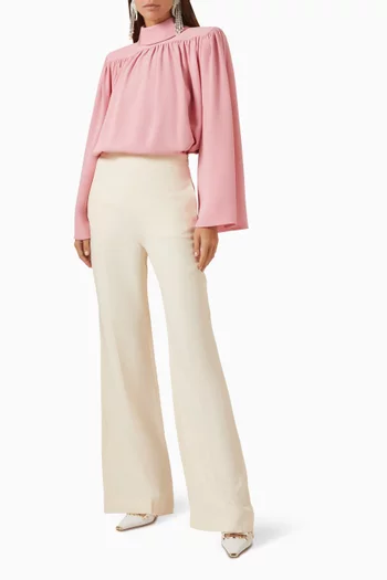 High-neck Top in Silk Cady