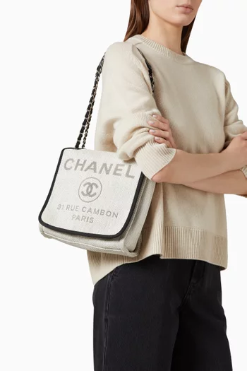 Small Deauville Messenger Bag in Raffia