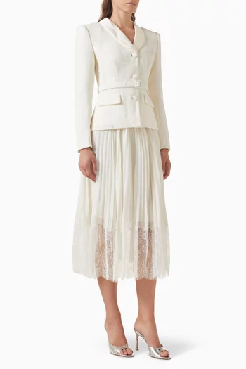 Shawl-collar Dress in Boucle