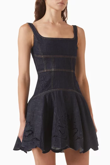 Mini Dress in Stretch-denim