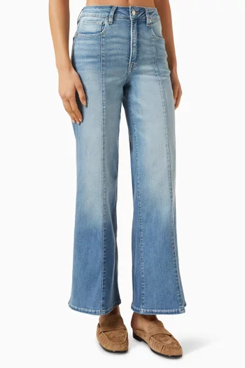 High Waist Palazzo Ankle Jeans in Denim