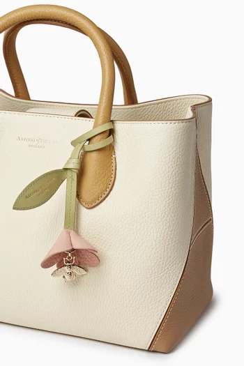 Wildflower & Bee Bag Charm in Leather