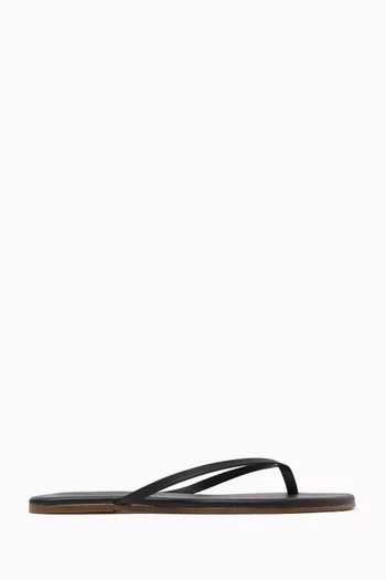 Liner Slim Flip-Flop Sandals in Leather