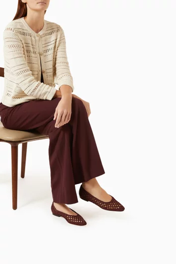 Cienna Woven Ballerina Flats in Satin