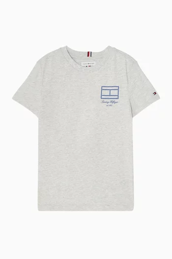 Flag Graphic T-shirt in Cotton
