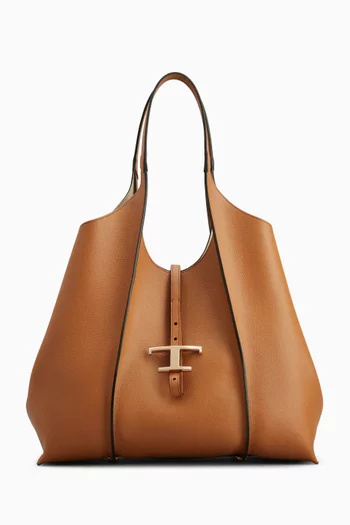 Medium T Timeless Shopping Bag in Leather