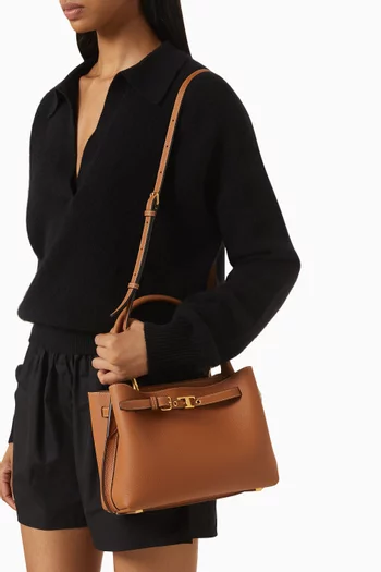 Mini T Signature Top-handle Bag in Leather