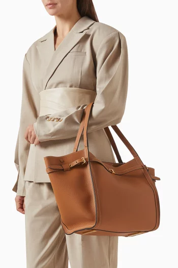 Medium T Signature Shopping Bag in Leather