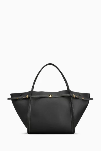 Medium T Signature Shopping Bag in Leather