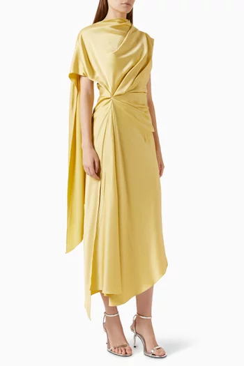 Lunessa Midi Dress in Satin