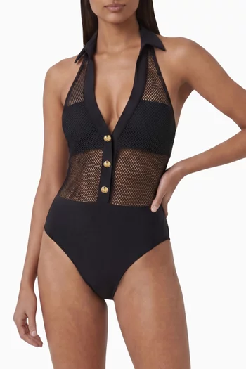 Natalya Collared One-piece Swimsuit