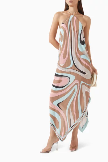 Elise Cover-up Midi Dress in Crepe