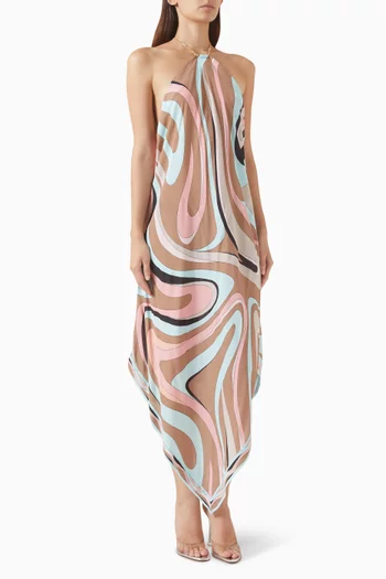 Elise Cover-up Midi Dress in Crepe
