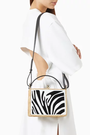 Small Boate Top Handle Bag in Acrylic & Wicker