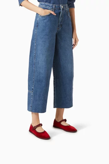 Mary Jane Lucrezia Ballet Flats in Cotton Velvet