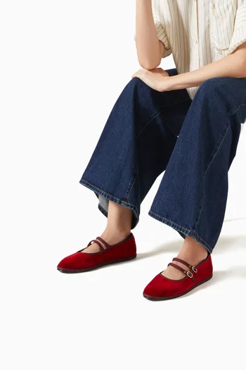 Audrey Furlana Ballet Flats in Cotton Velvet