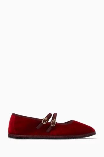 Audrey Furlana Ballet Flats in Cotton Velvet