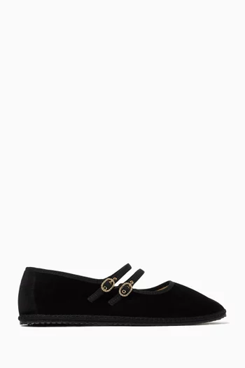Audrey Furlana Ballet Flats in Cotton Velvet