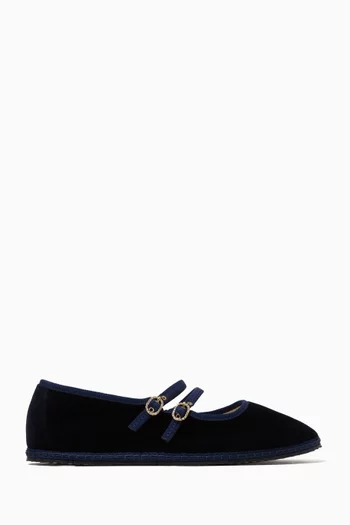 Audrey Furlana Ballet Flats in Cotton Velvet