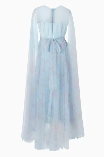 Printed Layered Dress in Tulle