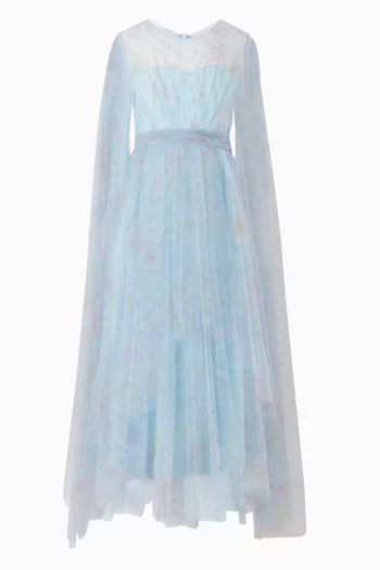 Printed Layered Dress in Tulle