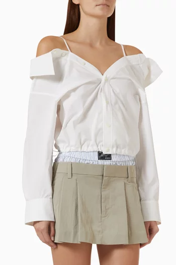 Off-shoulder Shirt in Cotton
