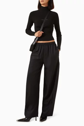 Mid-rise Track Pants in Silk