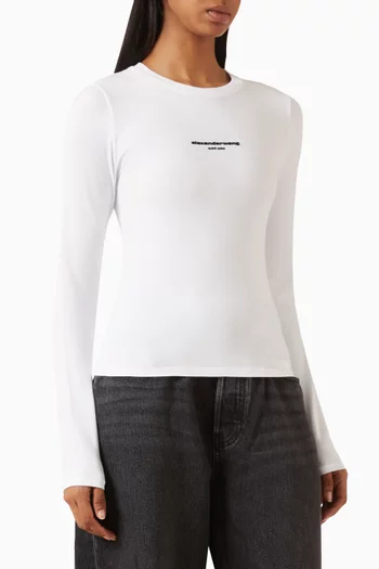Logo Print Cropped T-shirt in Cotton