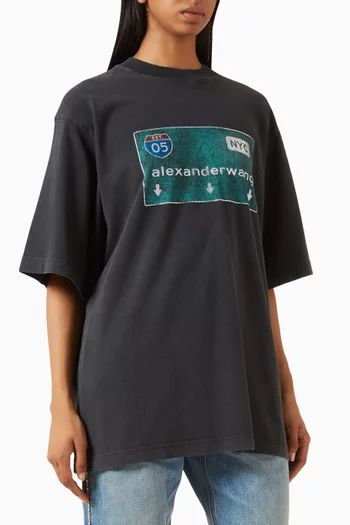 Street Sign Graphic T-shirt in Cotton