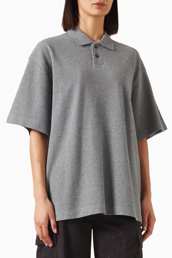 Hotfix Crystal Polo T-shirt in Cotton